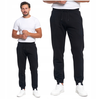 SPODNIE DRESOWE MĘSKIE Klasyczne Spodnie z Kieszeniami Czarne MORAJ