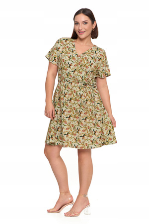 SUKIENKA DAMSKA MINI Zwiewna Kopertowy Dekolt Wiązana Elegancka MORAJ 