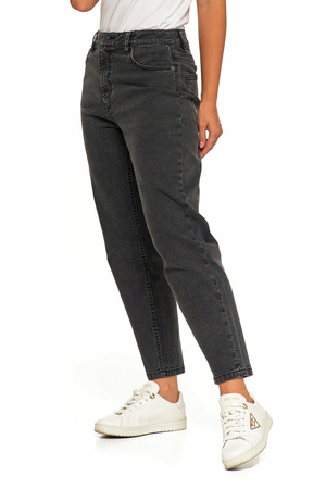 Spodnie Mom Fit Jeansowe Damskie z Wysokim Stanem Luźne Jeansy MORAJ 