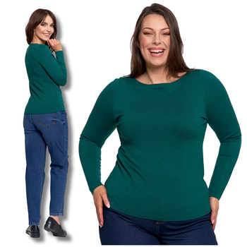 SWETER DAMSKI CIENKI SWETEREK WISKOZOWY DOPASOWANY GŁADKI MORAJ