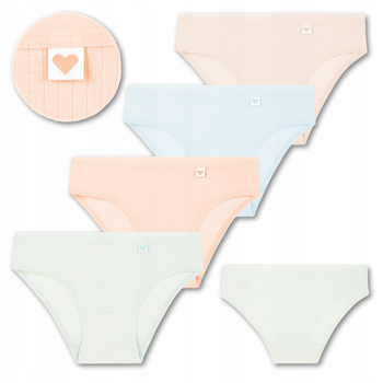 Prążkowane Majtki Dziecięce Figi Dziewczęce Kolorowe MORAJ 4-pary