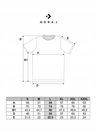 T-Shirt Męski Gładki Klasyczny Bawełniany Krótki Rękaw Kieszonka MORAJ 