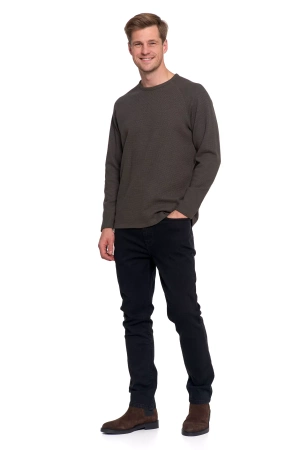 KOSZULKA MĘSKA Z DŁUGIM RĘKAWEM LONGSLEEVE STRUKTURA MODNY MORAJ