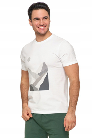 T-Shirt Męski Klasyczny Biały Koszulka Krótki Rękaw z Nadrukiem MORAJ 