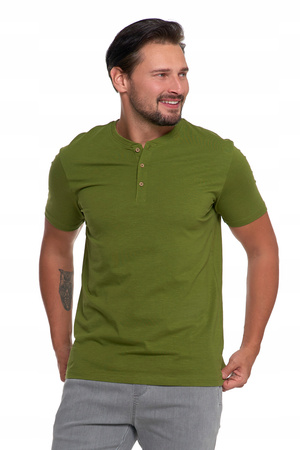 Elegancki T-Shirt Męski Koszulka z Guzikami Klasyczny Fason Modna MORAJ 