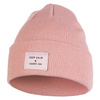CZAPKA DAMSKA ZIMOWA BEANIE KLASYCZNA Z NASZYWKĄ MORAJ CIEPŁA WYWIJANA