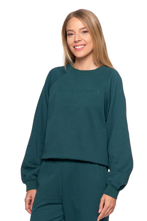 OCIEPLANA BLUZA DAMSKA Z HAFTEM LUŹNA KLASYCZNA CIEPŁA MORAJ