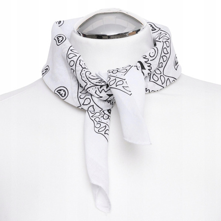 Bandana Biała Chusta Ponadczasowa Bandanka Klasyczna Apaszka Chustka MORAJ