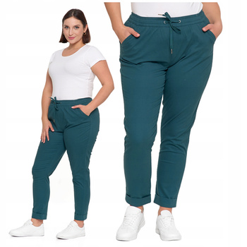 Stylowe Spodnie Damskie Joggery Wiązane Wysoki stan Bawełniane MORAJ