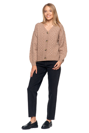 KARDIGAN DAMSKI CIEPŁY SWTER ROZPINANY ELEGANCKI MODNY WZÓR MORAJ