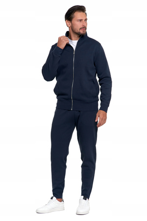 BLUZA MĘSKA Dresowa Rozpinana ze Stójką Gładka z Kieszeniami MORAJ 
