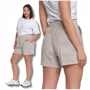 Welurowe Szorty Damskie Krótkie Spodenki z Wysokim Stanem Stylowe MORAJ