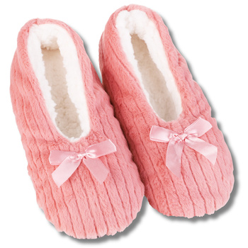 KAPCIE DAMSKIE BAMBOSZE MIĘKKA PODESZWA PAPCIE Z ABS KOKARDKI MORAJ