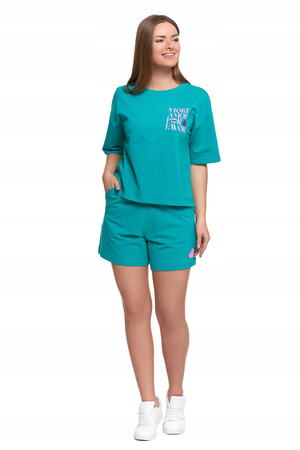 Luźny T-SHIRT DAMSKI Koszulka Bawełniana Bluzka z Krótkim Rękawem MORAJ 
