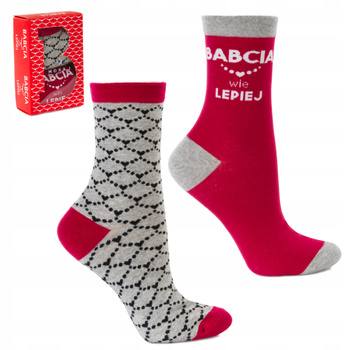 Skarpetki Kolorowe w Pudełku Prezent na Dzień Babci 2-pary Moraj