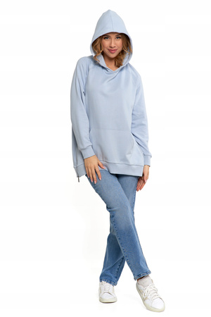 LUŹNA BLUZA DAMSKA DRESOWA OVERSIZE PRZEZ GŁOWĘ Z KAPTUREM MORAJ