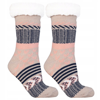 Ciepłe Skarpety z Kożuszkiem Grube Skarpetki ABS r. uni MORAJ na Prezent