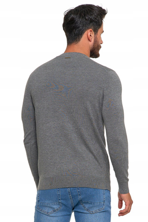 Sweter Męski Elegancki Modny Okrągły Dekolt Klasyczny Wiskoza MORAJ 