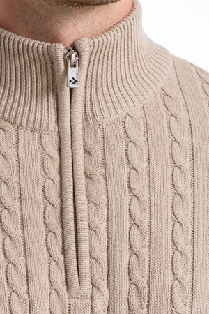 ELEGANCKI SWETER MĘSKI PÓŁGOLF KLASYCZNY ROZPINANY POD SZYJĄ MORAJ