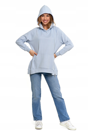 LUŹNA BLUZA DAMSKA DRESOWA OVERSIZE PRZEZ GŁOWĘ Z KAPTUREM MORAJ