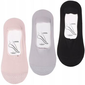 Skarpetki Damskie MORAJ Niskie Stopki Laserowo Cięte Prążek 3-pary