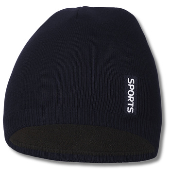 OCIEPLANA CZAPKA ZIMOWA MĘSKA OCIEPLENIE POLAROWE CIEMNA NA ZIMĘ MORAJ