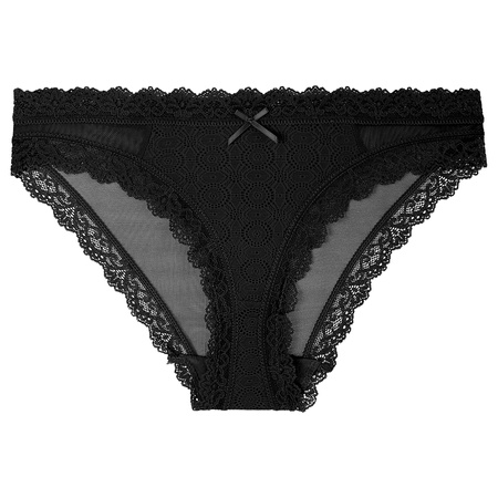 ELEGANCKIE FIGI DAMSKIE MORAJ 3-PAR KLASYCZNE MAJTKI Z KORONKĄ