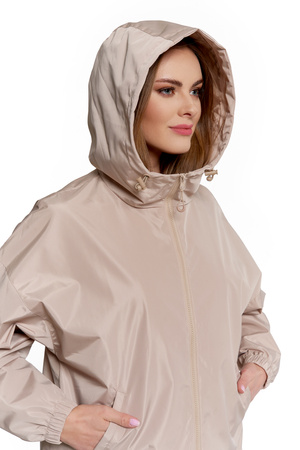 KURTKA DAMSKA PRZEJŚCIOWA Z KAPTUREM LEKKA NA JESIEŃ WYGODNA GŁADKA MORAJ