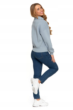 Elegancka Bluza Damska Dresowa ze stójką i zamkiem Ocieplana MORAJ 