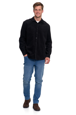 KOSZULA MĘSKA SZTRUKSOWA BAWEŁNIANA DŁUGI RĘKAW KLASYCZNA MODNA MORAJ