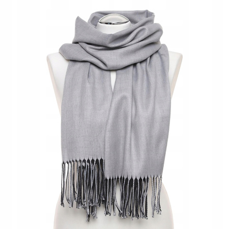 Szal Damski Dwustronny z Frędzlami Elegancki Szalik Cienki Dwa Kolory MORAJ