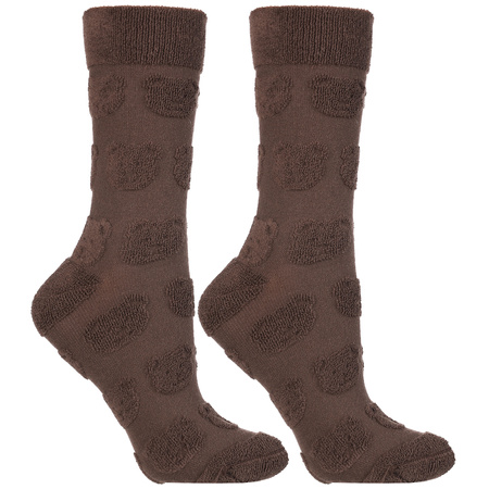 CIEPŁE SKARPETKI DAMSKIE MORAJ DŁUGIE SKARPETY TŁOCZONE MISIE 3-PAR