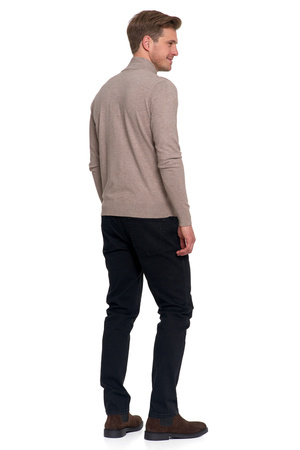 ELEGANCKI SWETER MĘSKI PÓŁGOLF KLASYCZNY GŁADKI MODNY DOPASOWANY MORAJ