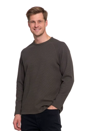 KOSZULKA MĘSKA Z DŁUGIM RĘKAWEM LONGSLEEVE STRUKTURA MODNY MORAJ
