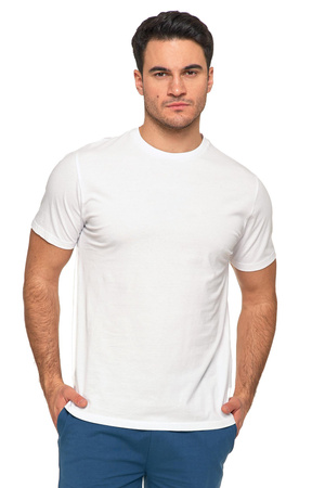 T-Shirt Koszulka Klasyczna Męska Bawełniana Krótki Rękaw Biała MORAJ 