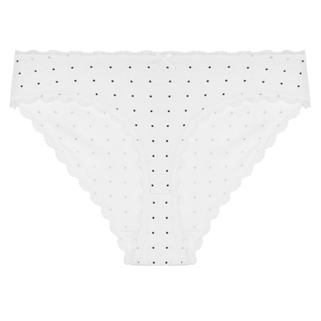 Figi Damskie Klasyczne Bawełniane Bikini Koronka w Kropki MORAJ 3-pak 