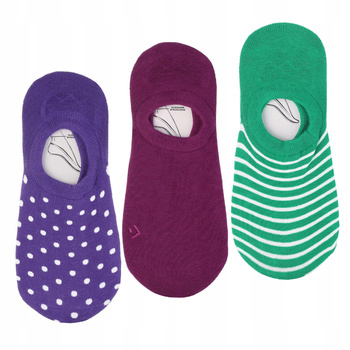 NISKIE STOPKI Damskie Skarpetki Balerinki Kolorowe Silikon MORAJ 3PAK