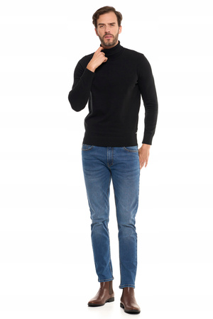 Elegancki Golf Męski Sweter Pod Szyję Klasyczny Cienki Sweterek MORAJ 