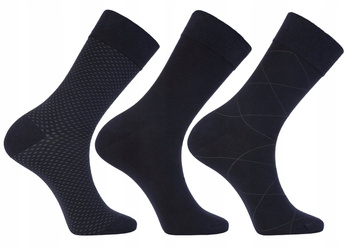 Skarpetki Męskie Wysokie Skarpety Bawełna PREMIUM Ciemne 3-PAK MORAJ