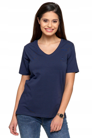 T-Shirt Damski Bawełna PREMIUM Luźna Koszulka Wygodna Dekolt V MORAJ 