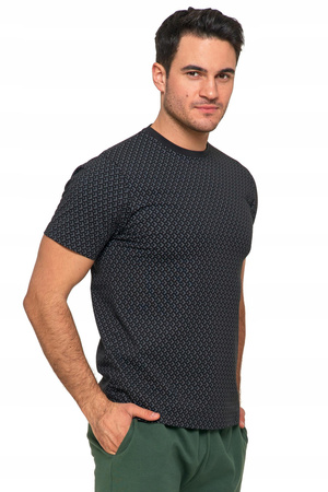 T-Shirt Męski Klasyczny Bawełniany na Krótki Rękaw Modne Wzory MORAJ 