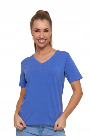T-Shirt Damski Luźna Koszulka Bawełna PREMIUM Wygodna Dekolt V MORAJ 