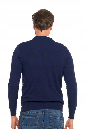 Elegancki SWETER MĘSKI Klasyczny Okrągły Dekolt Modny Kolor MORAJ 