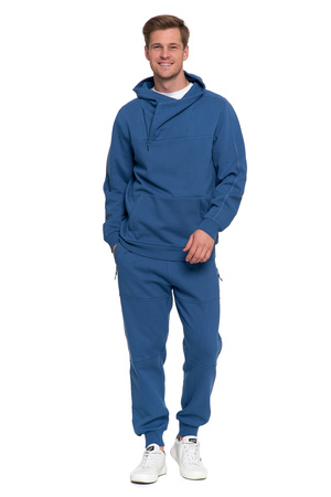 ELEGANCKA BLUZA MĘSKA OCIEPLANA Z WYSOKĄ STÓJKĄ ROZPINANA GŁADKA MORAJ