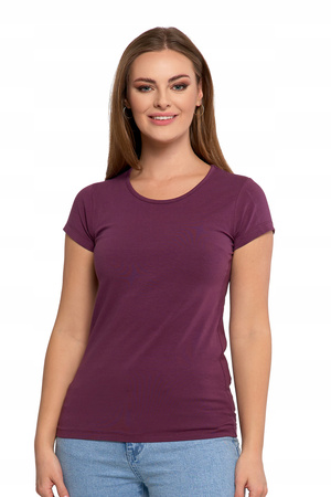 T-Shirt Damski Klasyczny Koszulka Gładka Bluzka z Krótkim Rękawem MORAJ 