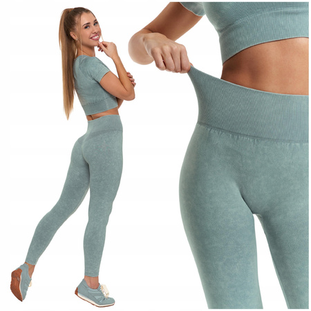 Legginsy Damskie Sportowe Wysoki Stan Kryjące Elastyczne Wygodne MORAJ 