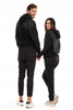 MORAJ BLUZA CZARNA UNISEX Z KAPTUREM OZDOBNE CYRKONIE OCIEPLANA MODNA 