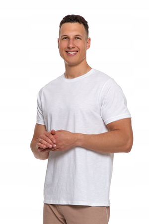 T-SHIRT MĘSKI Z KRÓTKIM RĘKAWEM GŁADKA KOSZULKA BAWEŁNIANA BLUZKA MORAJ 