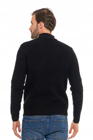Sweter Męski Ze Stójką Zapinany Pod Szyją Elegancki Sweterek Ciepły MORAJ 