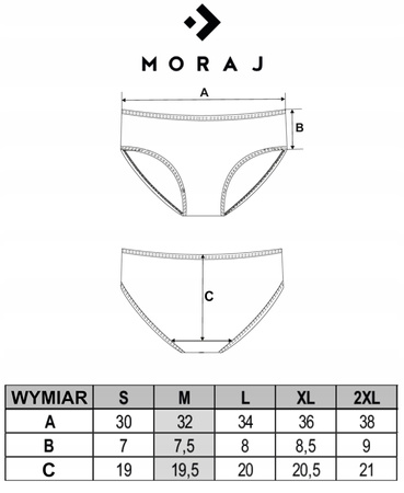 Figi Damskie Klasyczne Bawełniane Bikini Koronka w Kropki MORAJ 3-pak 